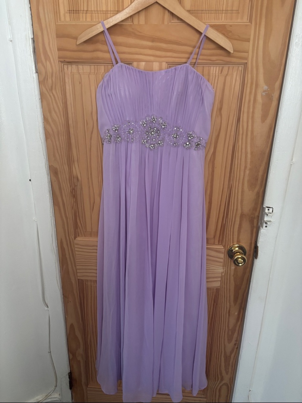 Fiesta Lavender Satin-Trim Spaghetti Strap Dress!!